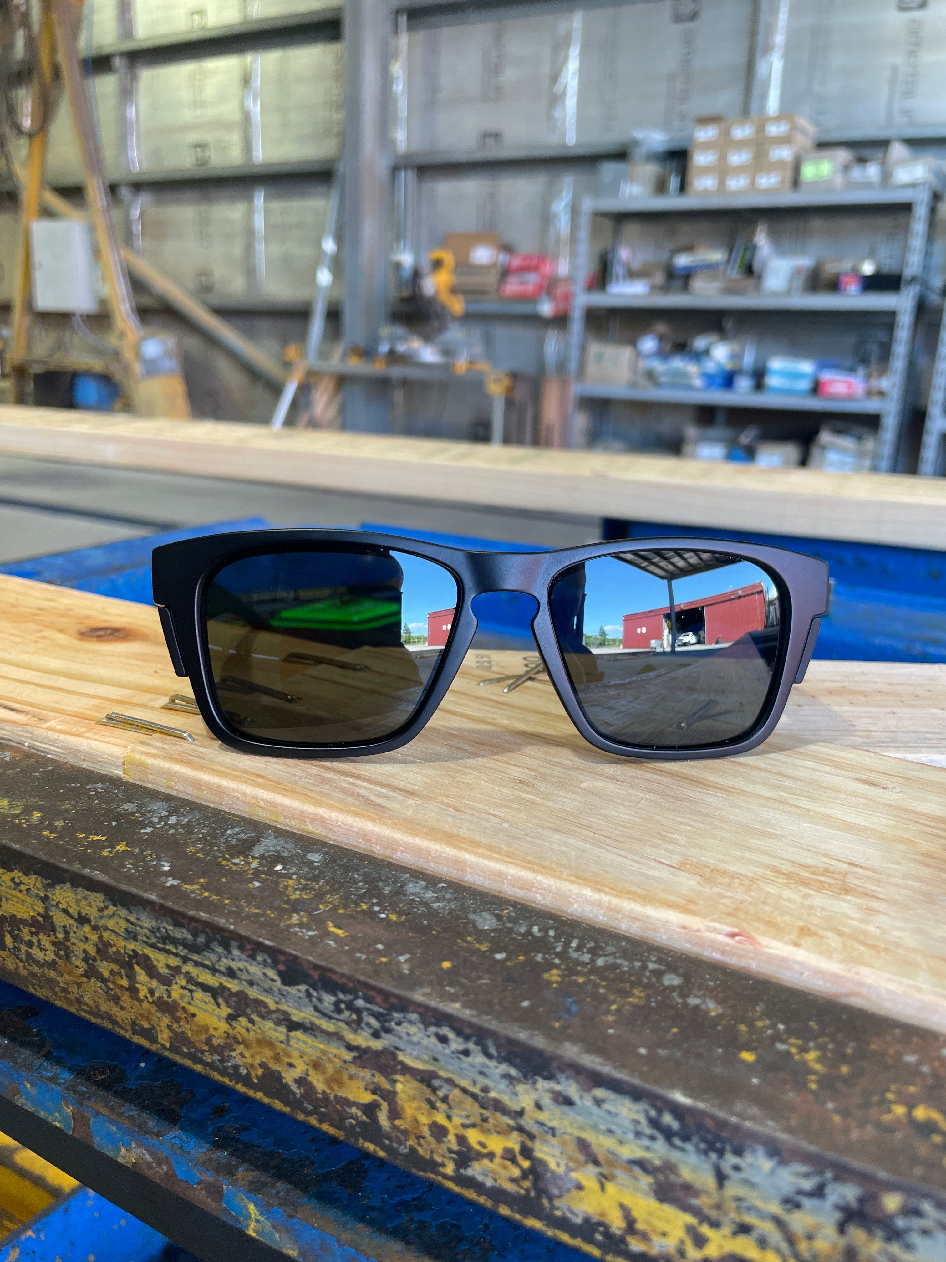 Pilbara Edition Matt Black safety glasses with grey polarised lenses